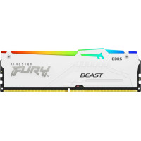 Модуль памяти DDR5 16Gb PC48000 6000MHz Kingston Fury Beast RGB White (KF560C36BWE2A-16), белый