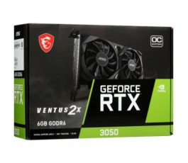 Видеокарта PCI-E 4.0 6Gb GeForce RTX 3050 MSI VENTUS 2X E 6G OC