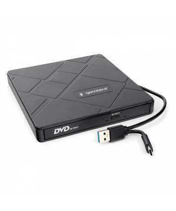 Оптический привод внешний DVD-RW USB 3.0 со встроенным кардридером и хабом Gembird DVD-USB-04