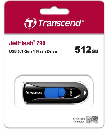 Флеш накопитель 512Gb USB 3.0 Transcend JetFlash 790K (TS512GJF790K)