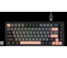 Клавиатура беспроводная механическая Redragon Eclipse Pro RU, RGB, BT+2.4G, LCD дисплей, мет, черный