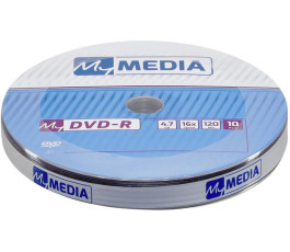 Оптический диск для записи одноразовый DVD-R MYMEDIA 4,7Gb; 16x Pack wrap (10шт)