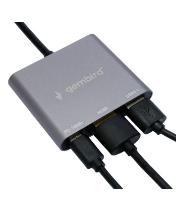 USB-концентратор Gembird UHB-D2 (USB 3.1, Type-C PD100W, HDMI) Type-C