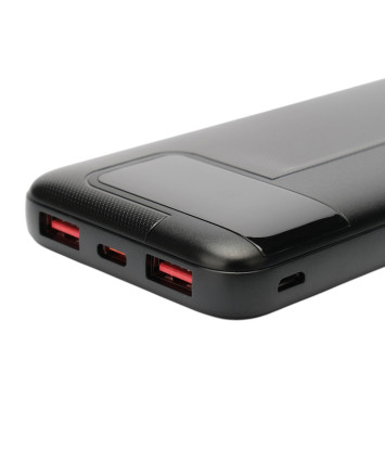 Портативный аккумулятор Gembird GPB-10Q, 10000мАч, QC/PD, дисплей, черный