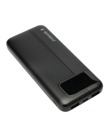 Портативный аккумулятор Gembird GPB-10Q, 10000мАч, QC/PD, дисплей, черный
