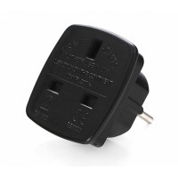 Переходник питания Cablexpert A-AC-UKEU-001B, с вилки EU, UK в RU, чёрный