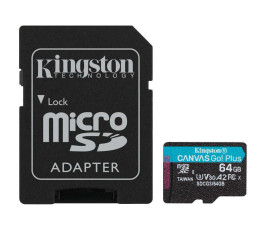 Карта памяти MicroSDXC 64Gb Kingston Canvas Go Plus 170R A2 U3 V30 (с адаптером) (SDCG3/64GB)
