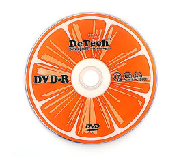 Оптический диск для записи одноразовый DVD-R DeTech Orange 4,7Gb; 16x