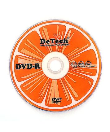 Оптический диск для записи одноразовый DVD-R DeTech Orange 4,7Gb; 16x