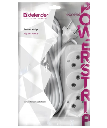 Удлинитель без заземления Defender B230 5 м, 3 розетки