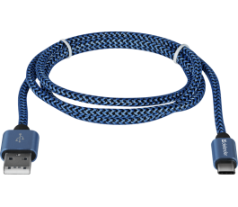Кабель Type-C Defender USB09-03T PRO синий, 1м, 2.1A