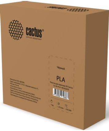 Пластик для 3D принтера Cactus CS-3D-PLA-1KG-BLACK PLA d1.75мм 1кг L326м 1цв., черный Пластик для 3D принтера Cactus CS-3D-PLA-1KG-BLACK PLA d1.75мм 1кг L326м 1цв., черный
