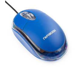 Мышь проводная Гарнизон GM-100B, синий, USB