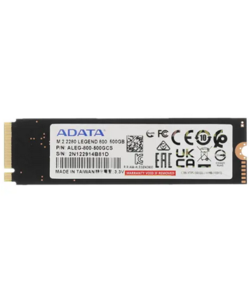 Накопитель SSD M.2 2280 500Gb A-Data LEGEND 800 ALEG-800-500GCS