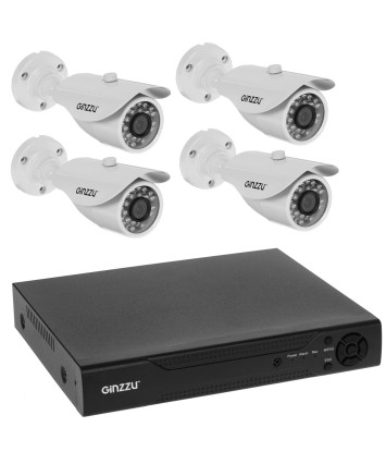 Комплект видеонаблюдения Ginzzu HK-448N, 4ch, HDMI, 4 улич. кам. 5.0Mp, IR30м Комплект видеонаблюдения Ginzzu HK-448N, 4ch, HDMI, 4 улич. кам. 5.0Mp, IR30м