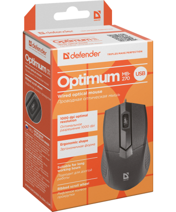 Мышь проводная Defender Optimum MB-270 USB