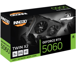 Видеокарта PCI-E 5.0 8Gb GeForce RTX 5060 INNO3D TWIN X2 N50602-08D7-195071N