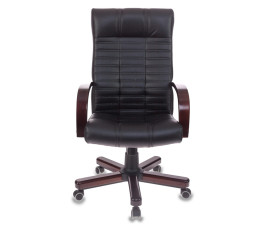 Кресло руководителя Бюрократ KB-10/WALNUT экокожа крестовина металл/дерево, черный