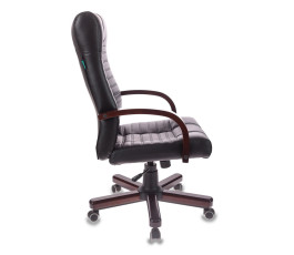 Кресло руководителя Бюрократ KB-10/WALNUT экокожа крестовина металл/дерево, черный