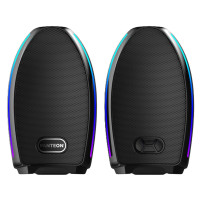 Акустика 2.0 PANTEON PBS-180,USB, Bluetooth, RGB, черный