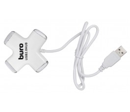 USB-концентратор Buro BU-HUB4-0.5-U2.0-Сross (4 порта USB 2.0)