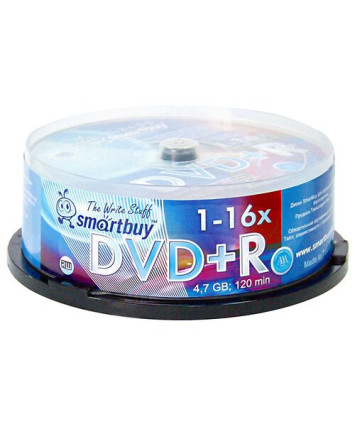 Оптический диск DVD+R Smartbuy CB-25, 4,7GB 16x (25шт)