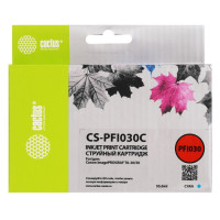 Картридж совместимый Cactus CS-PFI030C для Canon imagePROGRAF TA-20/30 с чипом, 55мл, голубой
