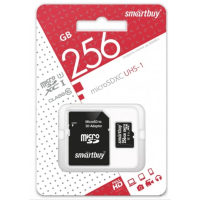 Карта памяти MicroSDXC UHS-I Card 256Gb Smartbuy class 10 (c адаптером)