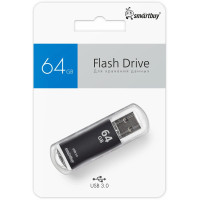 Флеш накопитель 64Gb USB 2.0 Smartbuy V-Cut (SB64GBVC-K), черный