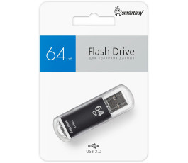 Флеш накопитель 64Gb USB 2.0 Smartbuy V-Cut (SB64GBVC-K), черный
