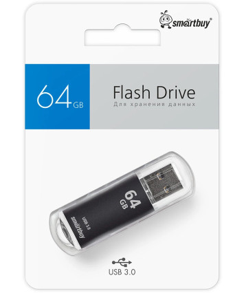 Флеш накопитель 64Gb USB 2.0 Smartbuy V-Cut (SB64GBVC-K), черный Флеш накопитель 64Gb USB 2.0 Smartbuy V-Cut (SB64GBVC-K), черный