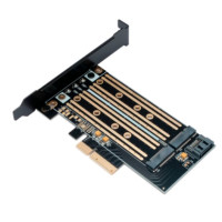 Переходник (адаптер) PCI-E для 2xSSD M.2 (NVMe + SATA), Gembird MF-PCIE-NVME-SATA