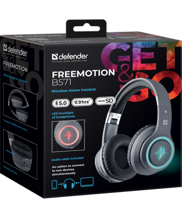 Bluetooth Гарнитура Defender FreeMotion B571, серая