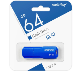 Флеш накопитель 64Gb USB 2.0 SmartBuy CLUE Blue (SB64GBCLU-BU)