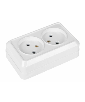 Розетка General Lighting Systems Альфа 2 гнезда, 10А, 250В, IP20, белая, без заземления Розетка General Lighting Systems Альфа 2 гнезда, 10А, 250В, IP20, белая, без заземления