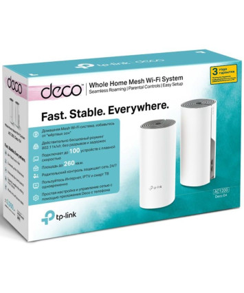Бесшовный Mesh роутер TP-Link Deco E4 (упак.:2шт) Бесшовный Mesh роутер TP-Link Deco E4 (упак.:2шт)