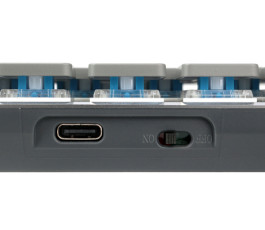 Клавиатура беспроводная механическая Gembird KBW-7, Bluetooth, 2.4 ГГц, серый