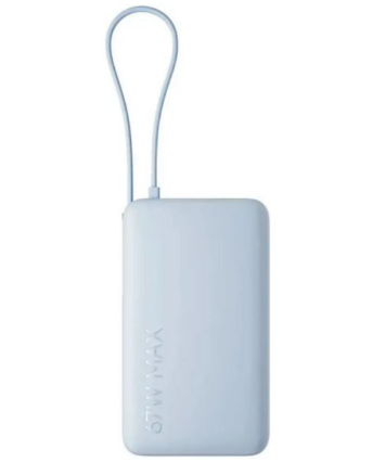 Портативный аккумулятор Xiaomi 67W Power Bank (встроенный кабель), 10000mAh, (BHR08NZGL), голубой