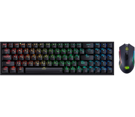 Беспроводной игровой набор, клавиатура + мышь Redragon S136, RGB, BT+2.4G, черный