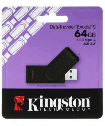 Флеш накопитель 64Gb USB 3.2 Kingston DataTraveler Exodia S Флеш накопитель 64Gb USB 3.2 Kingston DataTraveler Exodia S