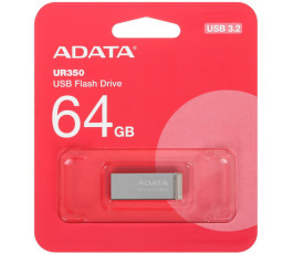 Флеш накопитель 64Gb USB 3.2 AData UR350 UR350-64G-RSR/BG серебристый/коричневый
