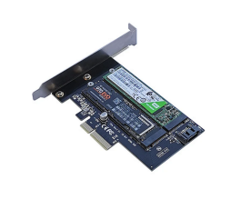 Переходник (адаптер) PCI-E для M.2 SATA SSD+M.2 NVME SSD Card, AgeStar AS-MC02