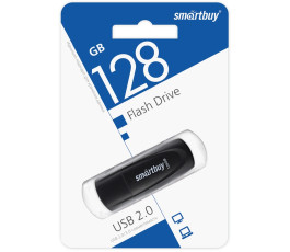 Флеш накопитель 128Gb USB 2.0 SmartBuy Scout Black (SB128GB2SCK)