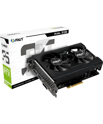 Видеокарта nVidia PCI-E 4.0 8Gb GeForce RTX3050 Palit DUAL (NE63050018P1-1070D)