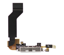 Шлейф для iPhone 4S + разъем зарядки (белый) ориг