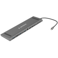 Док-станция Gembird UHB-D6 12в1: 2xUSB3.1, PD87, Jack3.5, SD/TF, 2xHDMI, RJ45, VGA, USB2.0, Type-C,