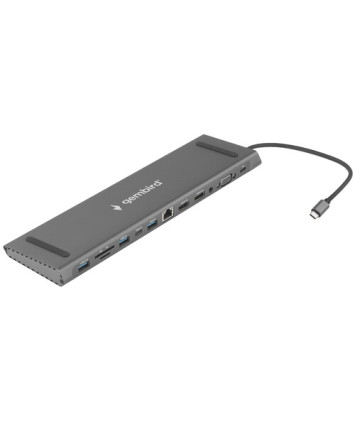 Док-станция Gembird UHB-D6 12в1: 2xUSB3.1, PD87, Jack3.5, SD/TF, 2xHDMI, RJ45, VGA, USB2.0, Type-C,