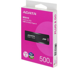 Внешний накопитель SSD 500Gb ADATA SC610 (SC610-500G-CBK/RD), черный