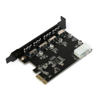Контроллер PCI-E to USB 3.0 Gembird SPCR-04 (4xUSB-A)