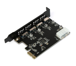 Контроллер PCI-E to USB 3.0 Gembird SPCR-04 (4xUSB-A)